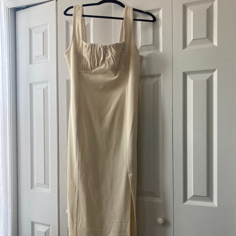 Nicholas Cream Sheath Midi Dress